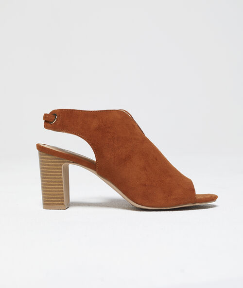 Sandalias con tacón efecto ante Sandalias con tacón efecto ante
