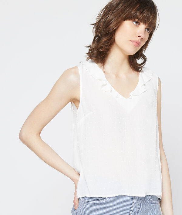 Top de cuello con volantes Top de cuello con volantes