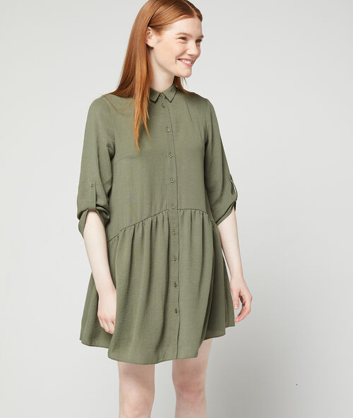 Vestido camisero holgado c.caqui.