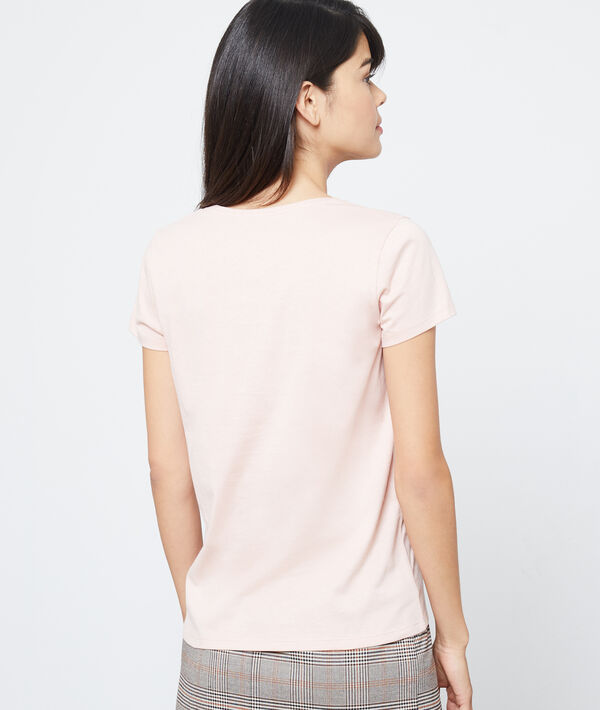 Camiseta cuello en V de algodón Camiseta cuello en V de algodón