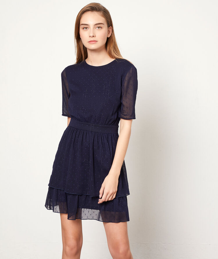 Vestido tul plumeti azul marino.