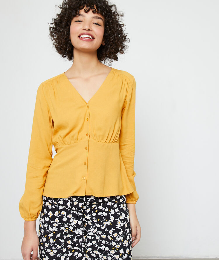 Blusa cuello en v c.miel.