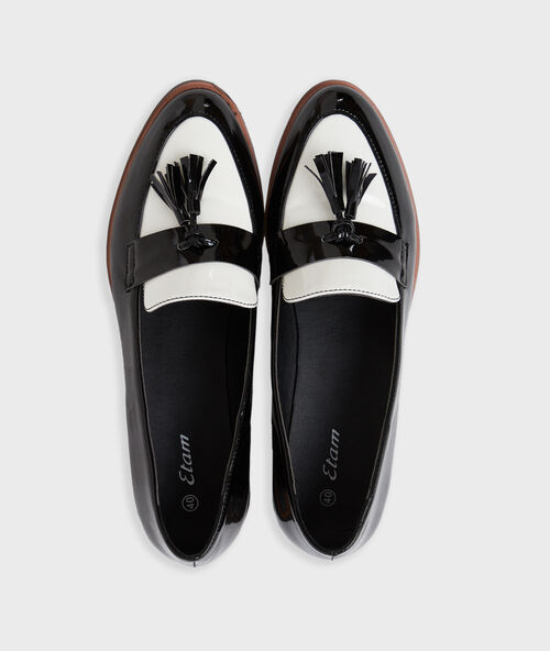 Mocasines bicolor negro.
