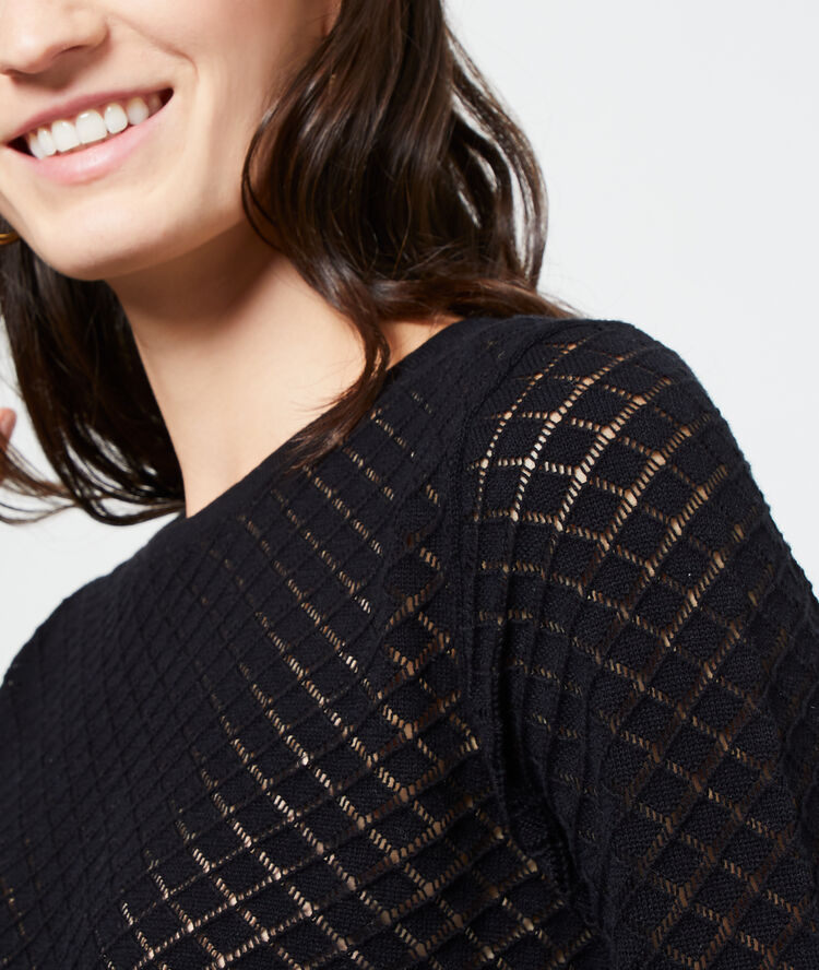 Jersey de punto calado negro.