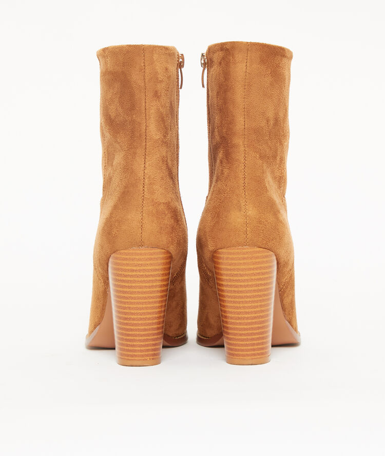Botines de talón efecto ante c.camel.