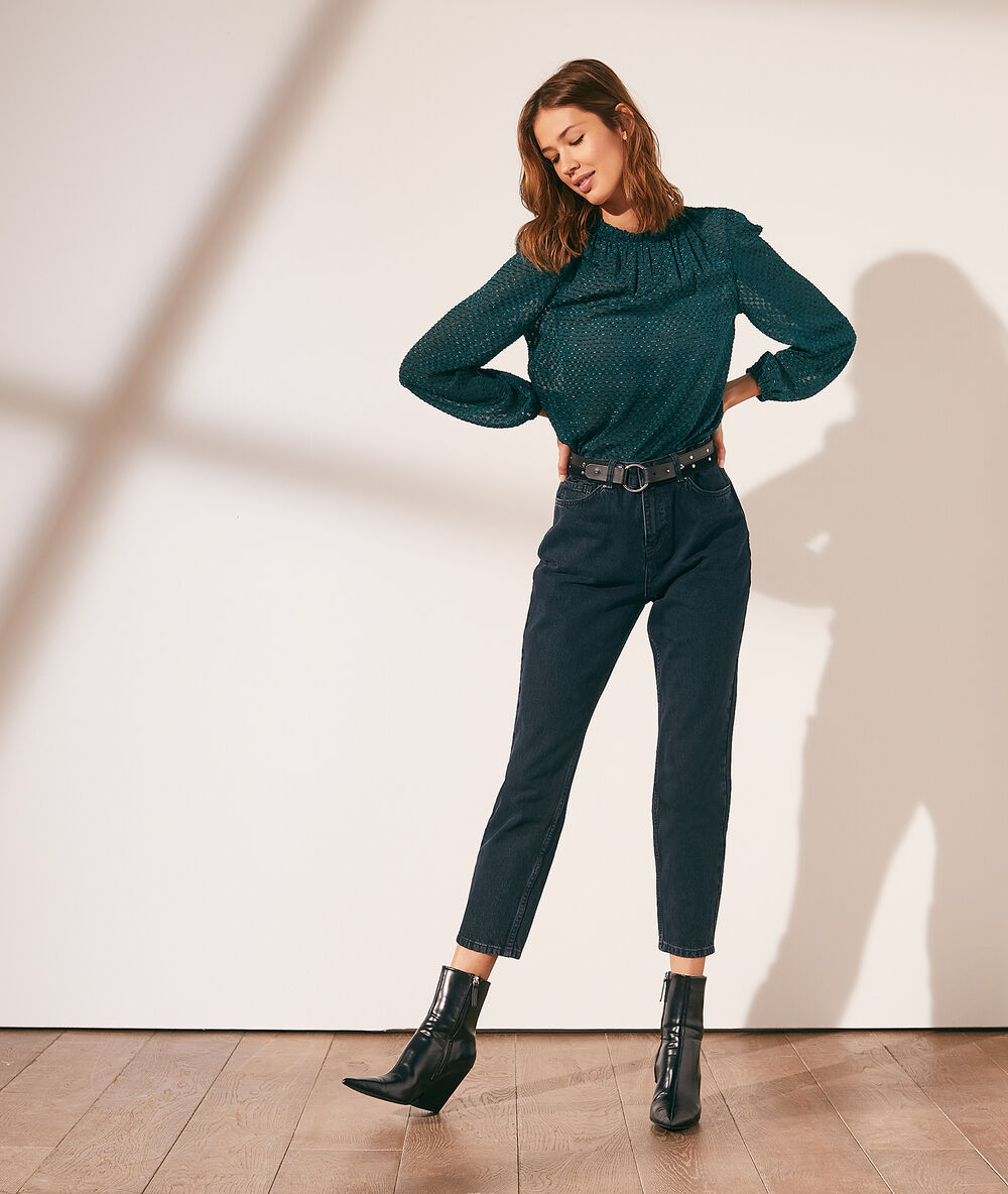 Blusa tul plumeti verde.