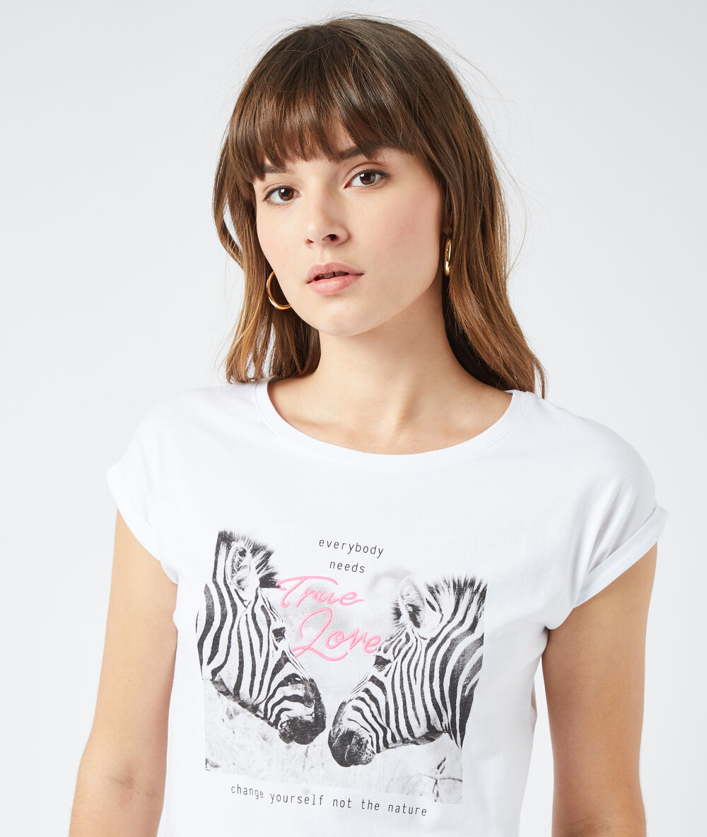 Camiseta cebra blanco.