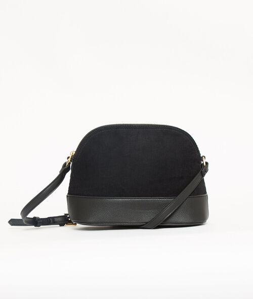 Sac besace effet velours noir.