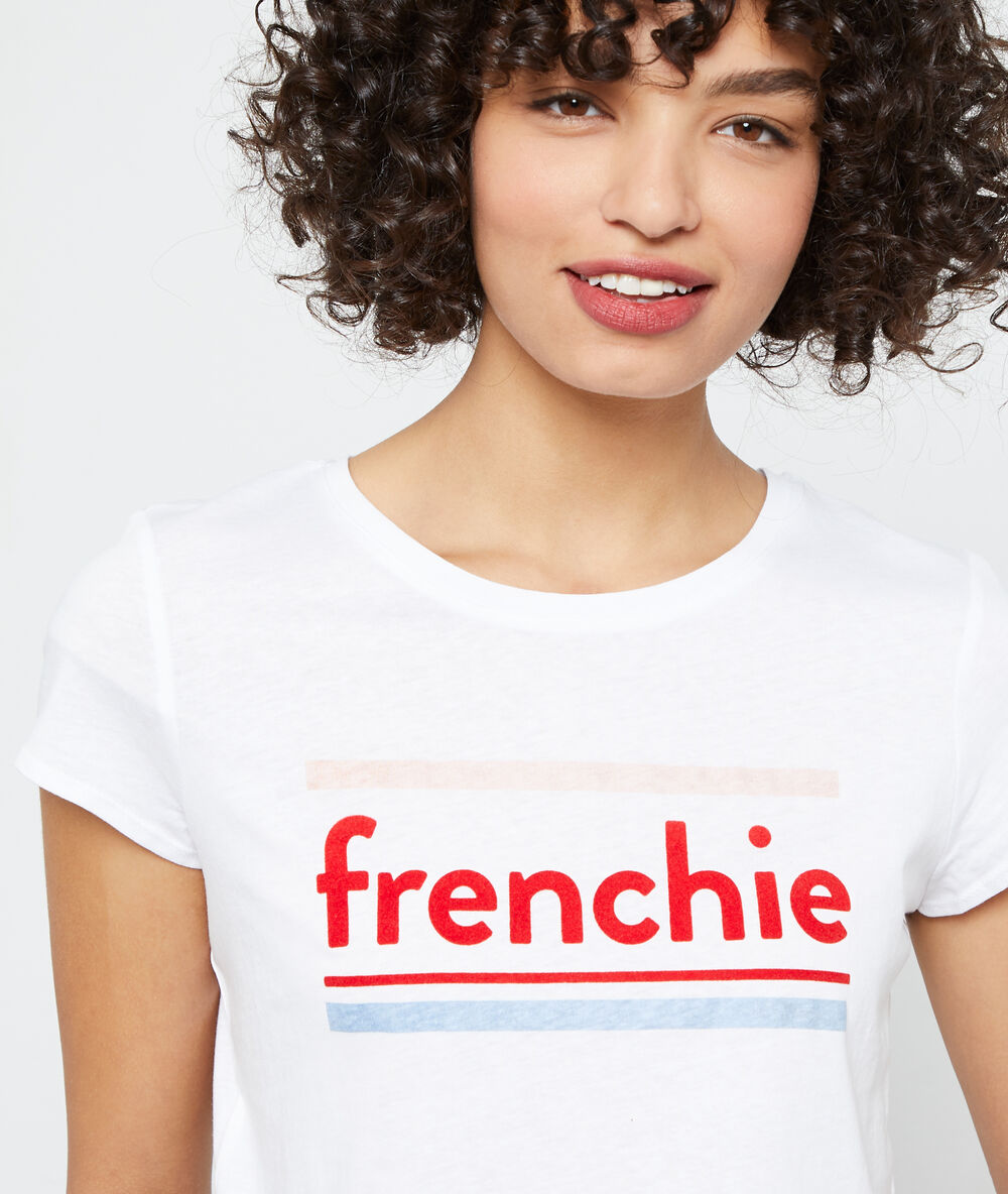 Camiseta de algodón bio ‘frenchie’ crudo.