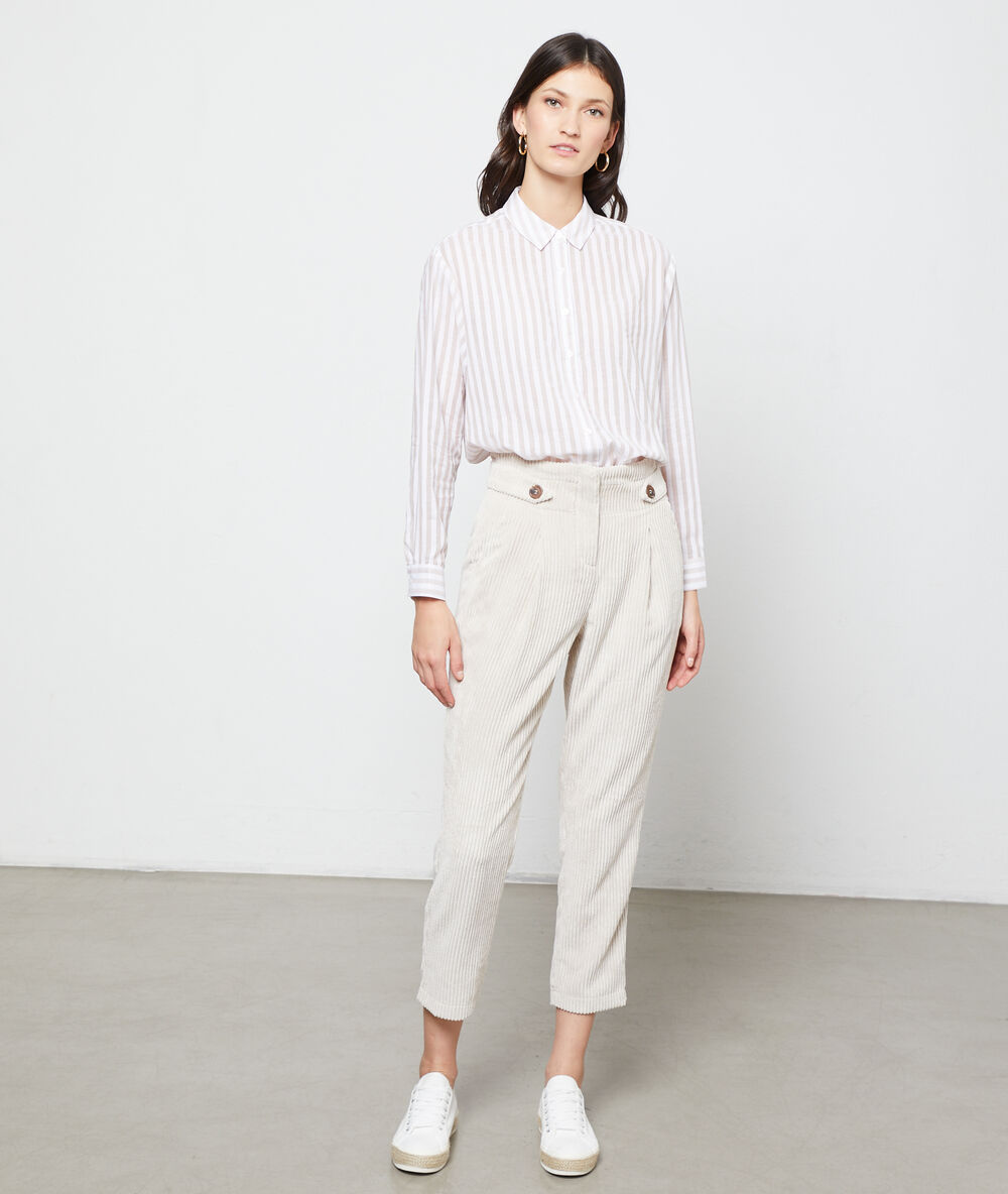 Camisa a rayas c.beige.