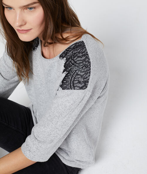 Camiseta con motivos de guipur Camiseta con motivos de guipur