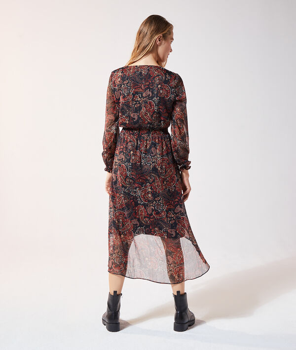 Robe imprimée col V Robe imprimée col V