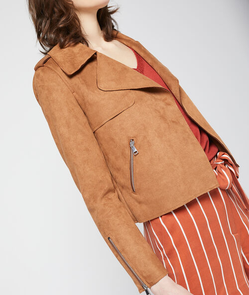 Chaqueta biker efecto ante c.camel.