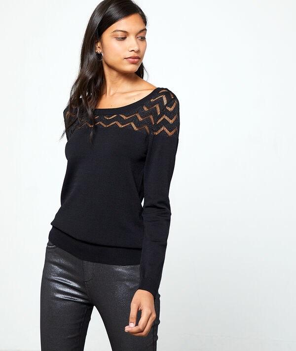 Jersey de punto fino zig zag Jersey de punto fino zig zag