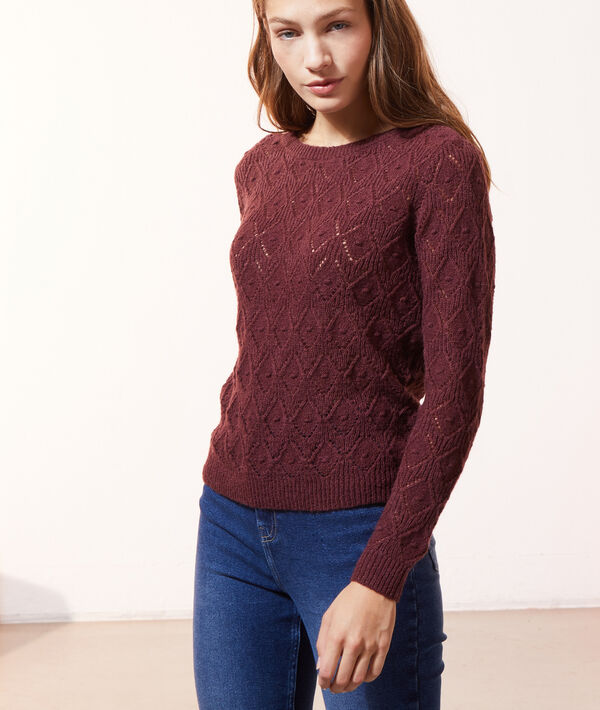 Pull maille pointelle noué au dos Pull maille pointelle noué au dos