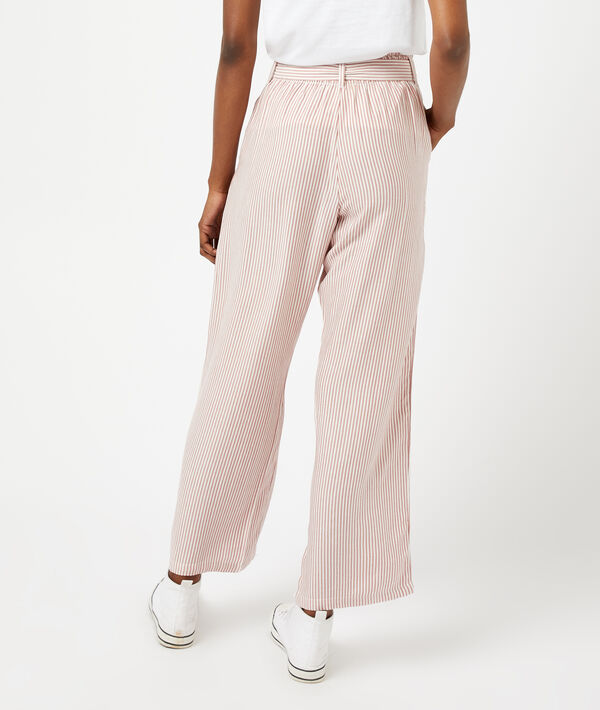 Pantalón ancho estampado de rayas Pantalón ancho estampado de rayas