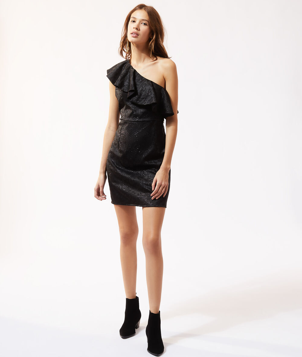 Vestido asimétrico 2 en 1 negro.