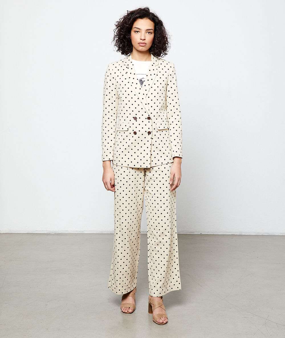 Chaqueta de sastre de lunares crudo.