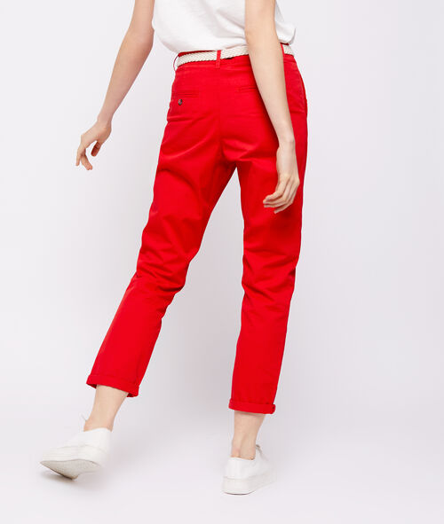 Pantalón con cinturón de algodón bio Pantalón con cinturón de algodón bio