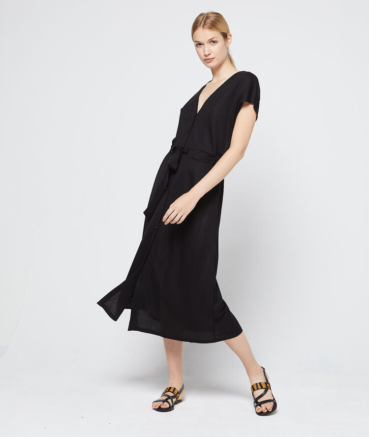 Vestido largo espalda escotada negro.