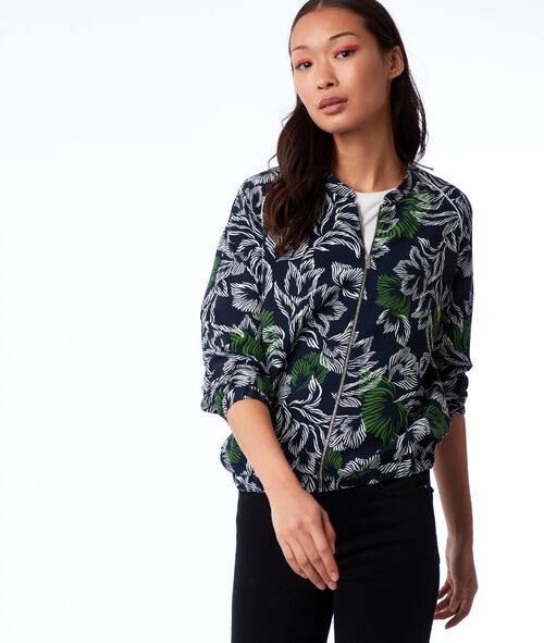 Chaqueta tipo bomber estampado floral Chaqueta tipo bomber estampado floral