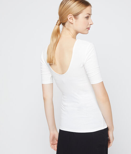 Camiseta acanalada espalda escotada Camiseta acanalada espalda escotada