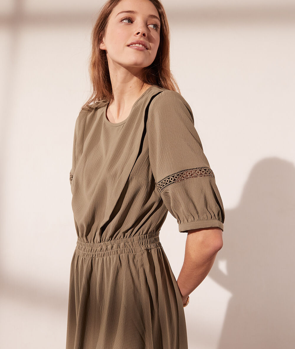 Vestido espalda abierta c.kaki.