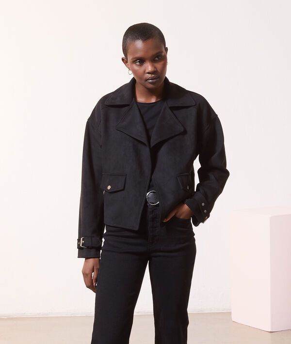 Chaqueta tipo biker, efecto ante Chaqueta tipo biker, efecto ante