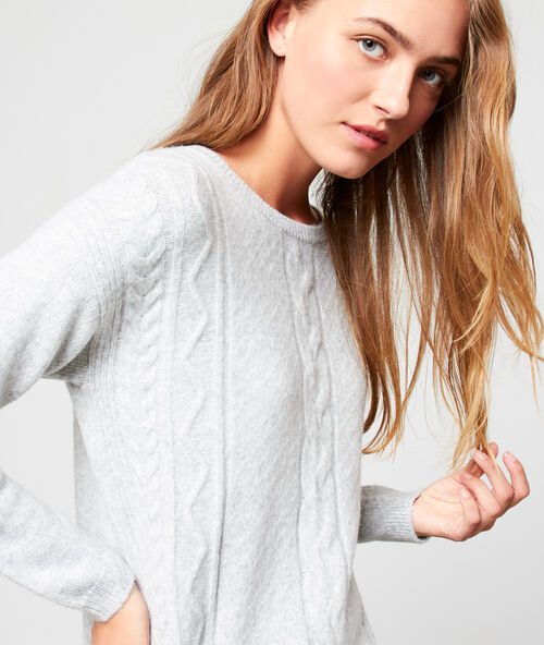 Vestido suéter de punto c.gris.
