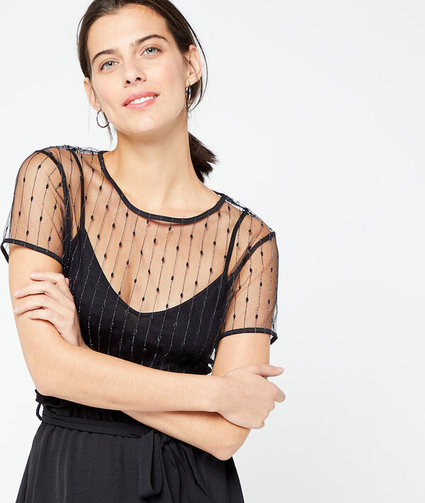 Top de efecto transparente y forro superior Top de efecto transparente y forro superior