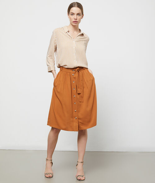 Camisa estampado de rayas c.camel.