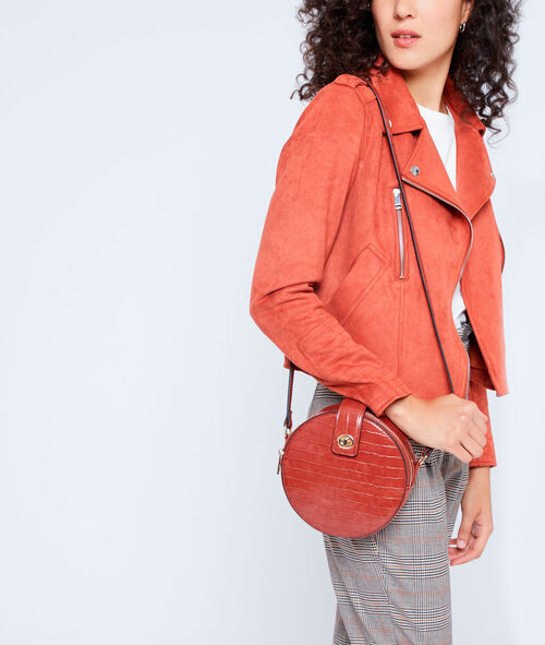 Bolso redondo efecto cocodrilo Bolso redondo efecto cocodrilo