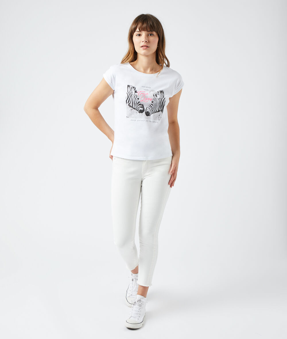 Camiseta cebra blanco.