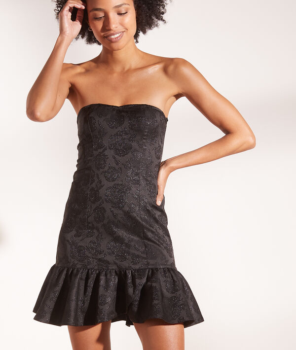 Vestido palabra de honor jacquard Vestido palabra de honor jacquard