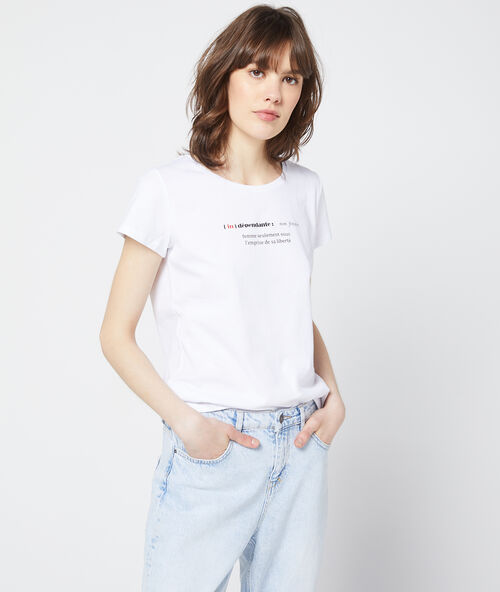 Camiseta ‘indépendante’ en algodón crudo.
