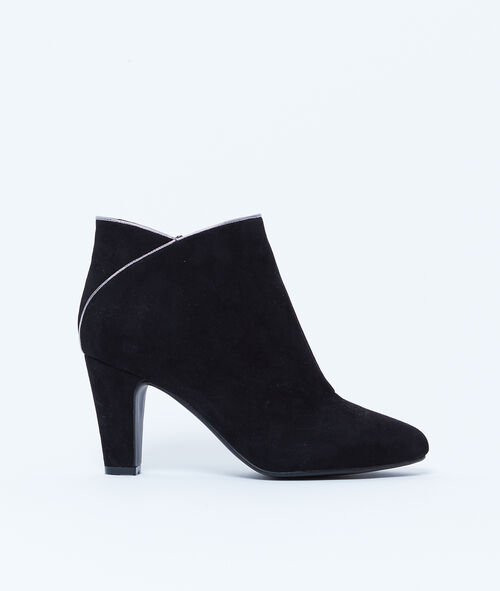 Botines con tacón de franjas metalizadas Botines con tacón de franjas metalizadas