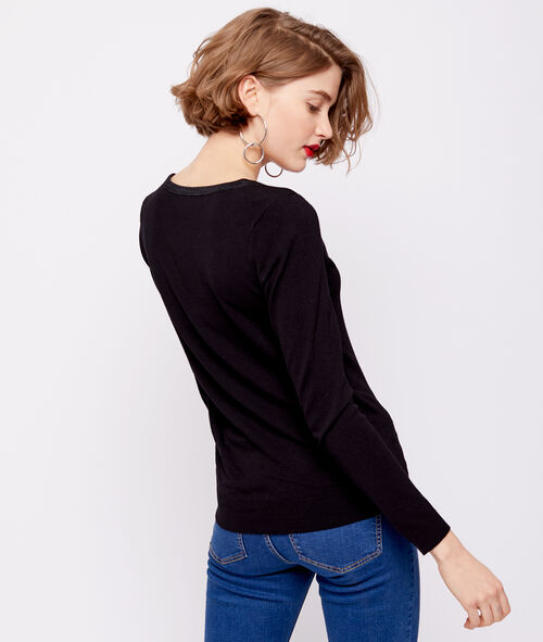 Jersey de punto fino con cuello abotonado Jersey de punto fino con cuello abotonado