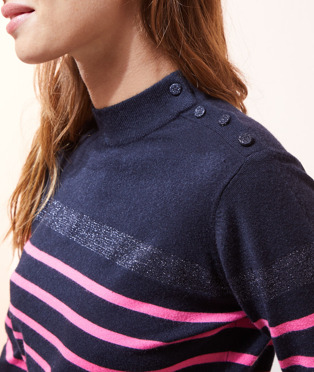 Jersey de rayas marineras burdeos.