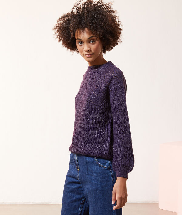 Pull en maille pointelle à fils métallisés Pull en maille pointelle à fils métallisés