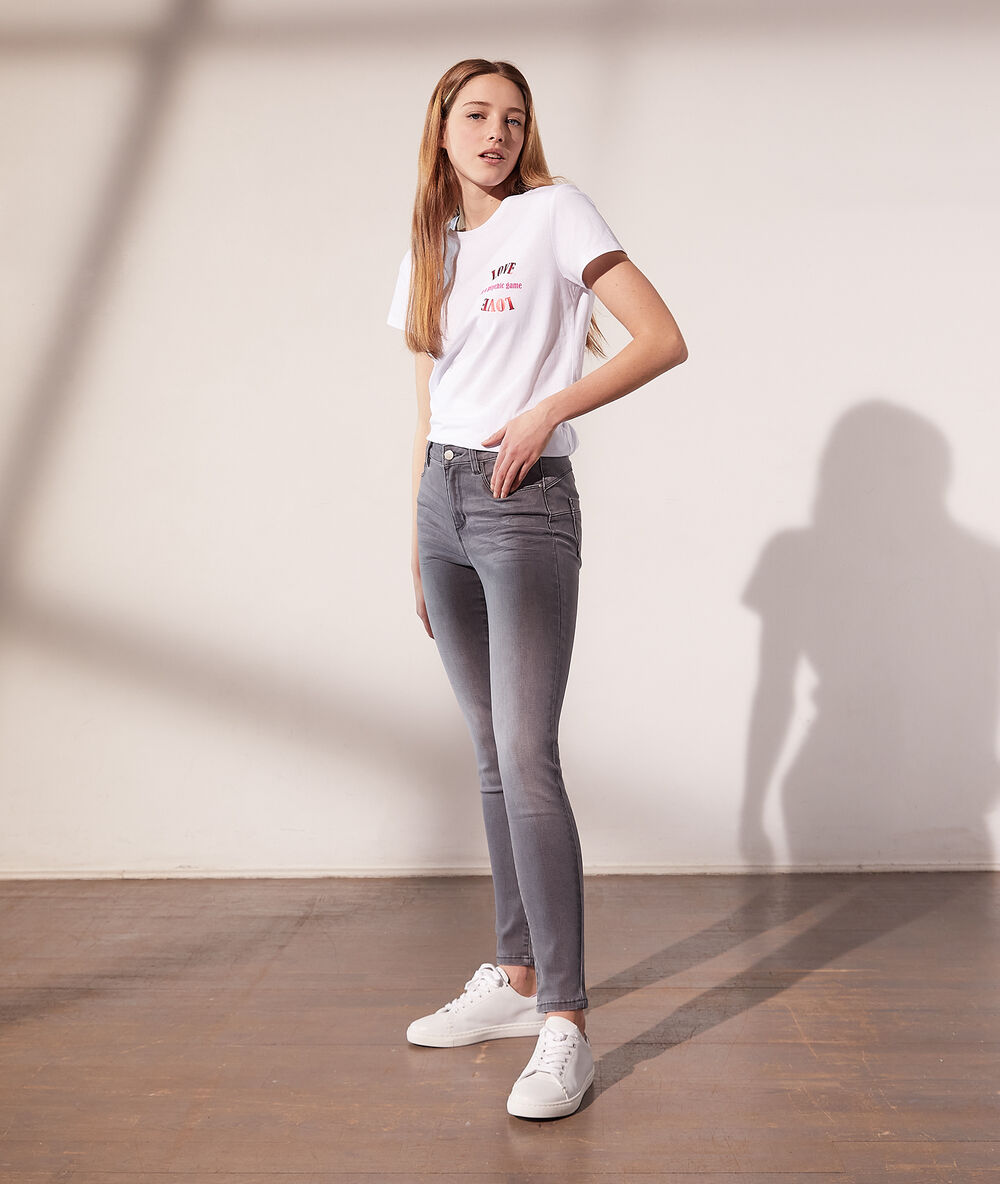 Pantalón vaquero efecto push up c.gris.