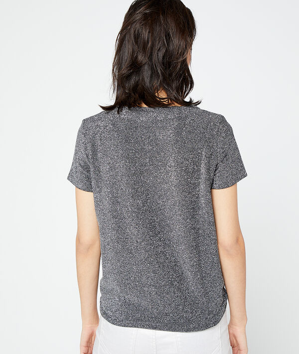Camiseta cuello en V plateado Camiseta cuello en V plateado