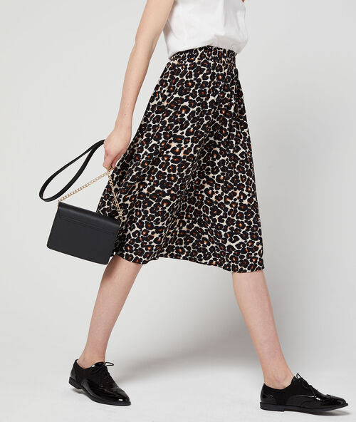 Falda holgada estampado leopardo c.camel.