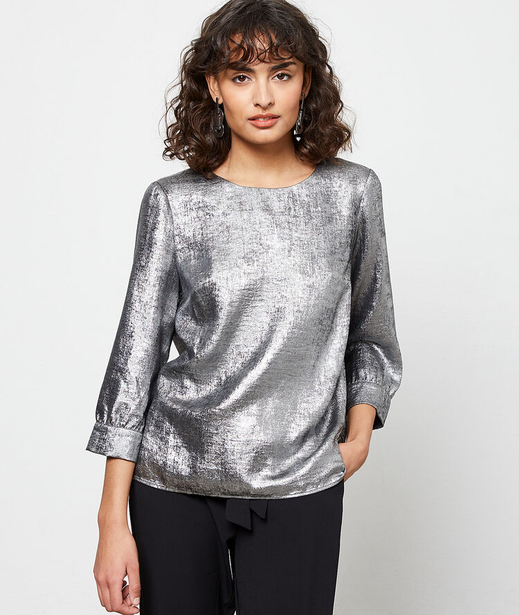 Blusa plateada plata.