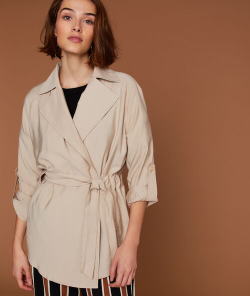 Trench con cinturón c.beige.
