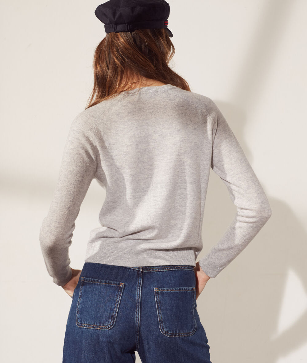 Jersey de punto escote redondo c.gris claro.