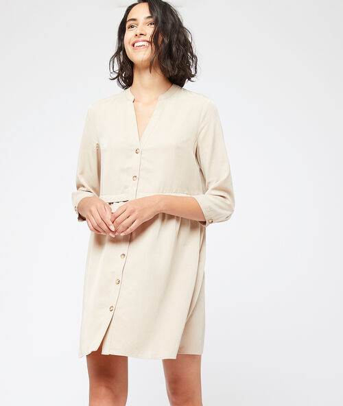 Vestido camisero de tencel c.beige.