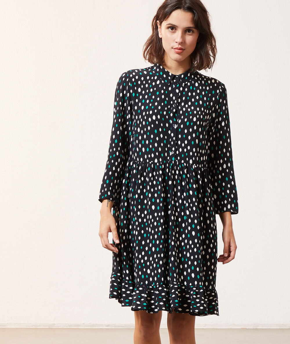 Vestido estampado negro.