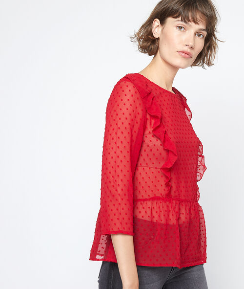 Blusa transparente de plumetis Blusa transparente de plumetis