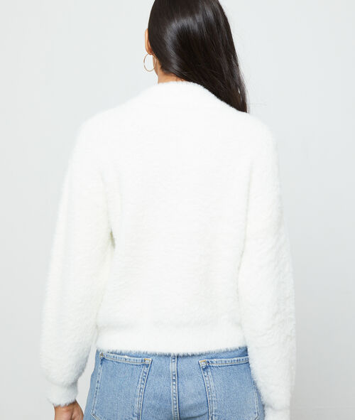 Jersey de cuello alto de punto esponjoso Jersey de cuello alto de punto esponjoso