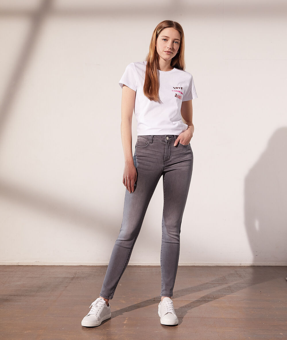 Pantalón vaquero efecto push up c.gris.